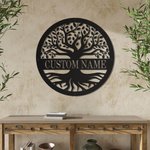 Signo de familia personalizado Decoración de pared en metal Árbol de la vida