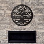 Signo de familia personalizado Decoración de pared en metal Árbol de la vida