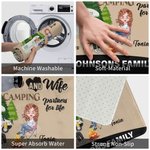 Personalized Camping Partners for Life Doormat with Forest Campfire Elements Couple Theme Home Decoration Gift for Camping Enthusiast
