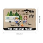 Personalized Camping Partners for Life Doormat with Forest Campfire Elements Couple Theme Home Decoration Gift for Camping Enthusiast