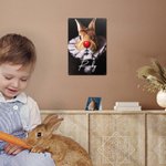 Vintage Tinplate Renaissance Animal Painting Portrait