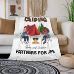 Personalizada Marido y Mujer Compañeros de Camping de por Vida Manta Suave Decoración del Hogar Regalo de Cumpleaños para Pareja Amante del Camping