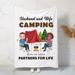 Personalizada Marido y Mujer Compañeros de Camping de por Vida Manta Suave Decoración del Hogar Regalo de Cumpleaños para Pareja Amante del Camping