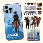 Etui de téléphone pour iPhone personnalisé pour une fille qui aime les chevaux Cadeau pour cavalière