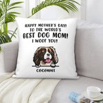 Cojín Personalizado Mamá Perro Funda de Almohada Regalo para el Día de la Madre