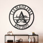 Initiale personnalisée avec nom de famille Décoration murale en métal