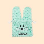 Sac à Friandises en Velours Personnalisé avec Nom Brodé Sac en Forme de Lapin Cadeau de Pâques pour Enfant