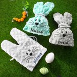 Sac à Friandises en Velours Personnalisé avec Nom Brodé Sac en Forme de Lapin Cadeau de Pâques pour Enfant