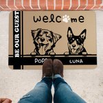 Zerbino di benvenuto personalizzato con cane carino