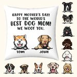 Cojín Personalizado Mamá Perro Funda de Almohada Regalo para el Día de la Madre
