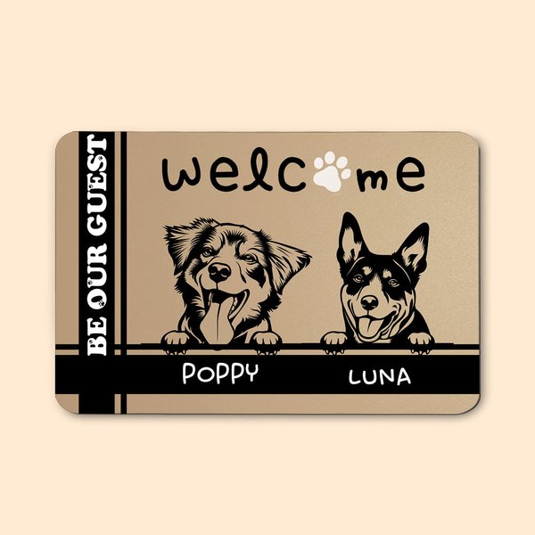 Aangepaste Schattige Hond Welkom Deurmat