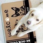 Zerbino di benvenuto personalizzato con cane carino