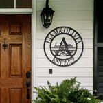 Initiale personnalisée avec nom de famille Décoration murale en métal