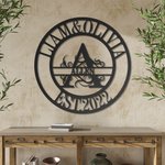 Initiale personnalisée avec nom de famille Décoration murale en métal