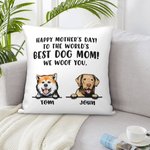 Cojín Personalizado Mamá Perro Funda de Almohada Regalo para el Día de la Madre