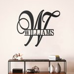 Personnalisé Décoration Murale Art Métal Initiale avec nom de famille