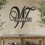 Personnalisé Décoration Murale Art Métal Initiale avec nom de famille