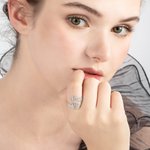 Bague de nom de couronne personnalisée à finition mate