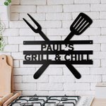 Parrilla personalizada de metal de la pared Regístrate para él Barbacoa al aire libre decoración del hogar Papá Regalos