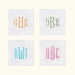 Personalized Monogrammed Linen Cocktail Napkins Set of 4