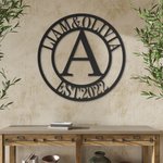 Iniziali personalizzate con nome di famiglia e anno Decorazione murale in metallo