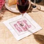 Personalized Monogrammed Linen Cocktail Napkins Set of 4
