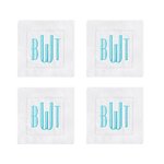 Personalized Monogrammed Linen Cocktail Napkins Set of 4