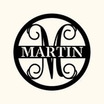Personalised Stainless Steel Initial with Family Name Metal Wall Art Decoration