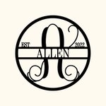 Personalized Family Last Name Initial Metal Sign Established Year Sign  House Decorations