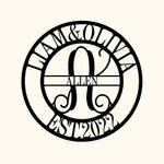Aangepaste initiaal met familienaam metalen muur kunst decoratie