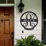Personalised Family Name Wall Metal Decor Art Established Initial Sign for Housewarming Gift