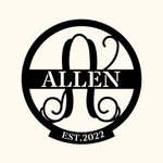 Personalised Family Name Wall Metal Decor Art Established Initial Sign for Housewarming Gift