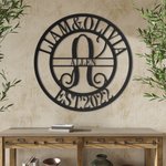 Aangepaste initiaal met familienaam metalen muur kunst decoratie