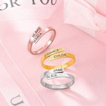 Bague personnalisée avec deux noms pour un cadeau de Saint-Valentin