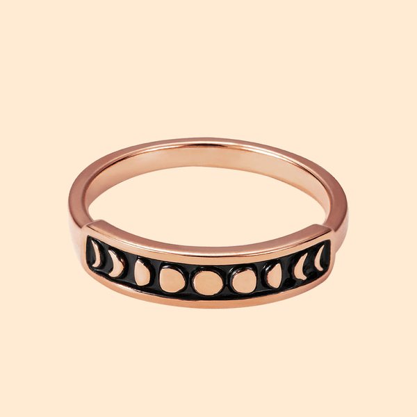 Custom Moon Phase Vintage Stacking Ring