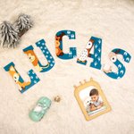 Personlig Lovely Animal Alphabet Nursery väggdekoration för baby rum dekorationer gåva för ny mamma / baby