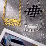 Personalized Letter & Car Combination Necklace