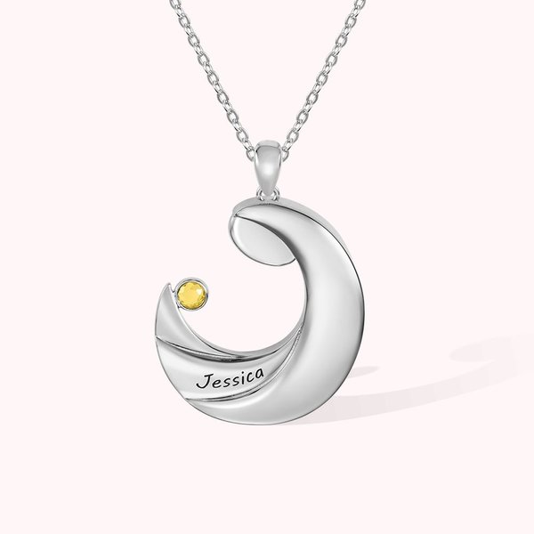 Personalisierte Mond Geburtsstein Halskette für neue Mama Muttertag Schmuck Geschenke für sie