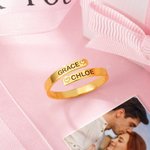 Bague personnalisée avec deux noms pour un cadeau de Saint-Valentin
