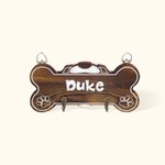 Porta guinzaglio in legno personalizzato a forma di osso con nome del cane per gli amanti dei cani