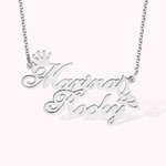 Personalized Double Names Necklace with Crown
