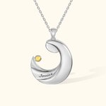 Collar personalizado con piedra de nacimiento de la luna para la nueva mamá Regalos de joyería del Día de la Madre para ella