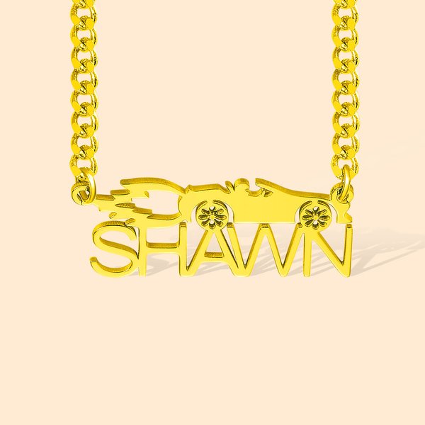 Personalized Letter & Car Combination Necklace