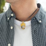 Collier Personnalisé avec Nom Pendentif Dragon Lune Médiéval Gothique Chaîne de Queue de Renard Cadeau Anniversaire Fête des Pères pour Homme