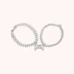 Bracelets en Chaîne Cubaine Forme Manette de Jeu Bijoux Personnalisés avec Initiales Cadeau St Valentin pour Couple