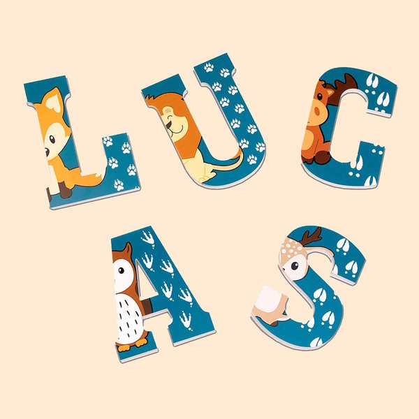 Personalised Lovely Animal Alphabet Nursery Wall Decor for Baby Room Decorations Gift for New Mom/Baby
