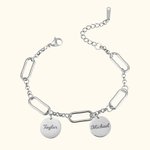 Bracelet rond personnalisé avec noms de famille