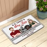 Zerbino in gomma personalizzato Crazy Dog Lady e Grumpy Old Man con nome 1-3 cani Decorazione per la casa Regalo di inaugurazione per gli amanti degli animali domestici