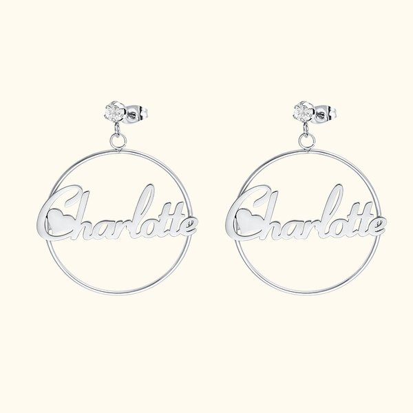 Boucles d'oreilles personnalisées avec des noms de formes variées