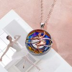 Personalised Sterling Silver Gymnastics Necklace Embellished with Crystals for Women